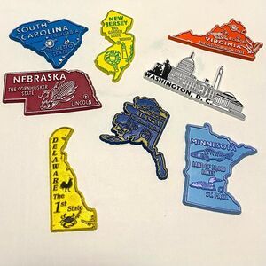 Vintage Lot of 8 U.S. State Refrigerator Magnets Souvenir Collectible